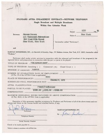 Lot #635 James Brown Signed Document - Image 1