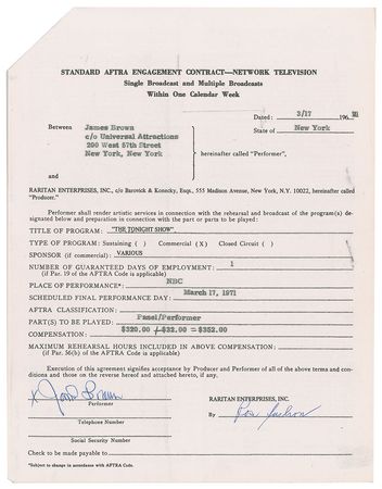 Lot #635 James Brown Signed Document - Image 2
