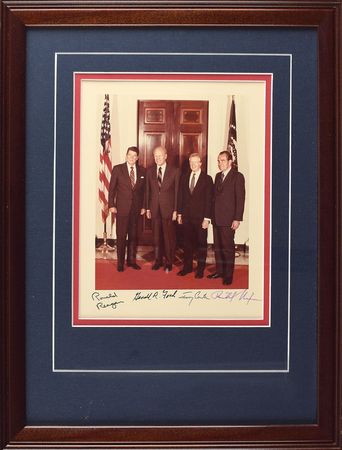 Lot #54 Four Presidents Signed Photograph - Image 1