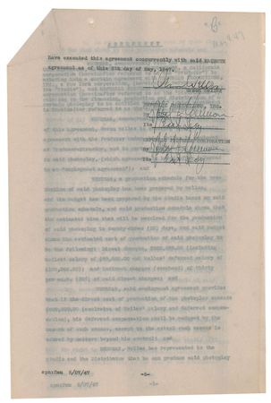 Lot #913 Orson Welles Signed Document - Image 2