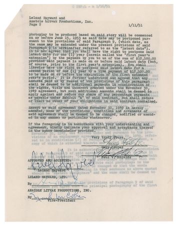 Lot #855 Gary Cooper Signed Documents - Image 3