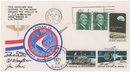 Lot #8325 Dave Scott?s Apollo 15 Lunar Surface-Flown Sieger Crew-Owned Cover - Image 1