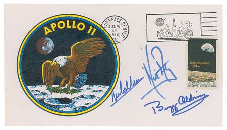 Lot #8183 Buzz Aldrin's Apollo 11 Crew-signed Type-3 Insurance Cover - Image 1