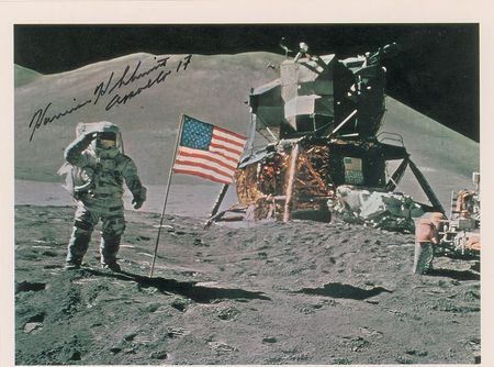 Lot #8501 Harrison Schmitt Signed Photograph - Image 1