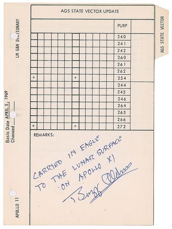 Lot #8184 Buzz Aldrin?s Apollo 11 Lunar Surface-Flown Checklist Page - Image 1