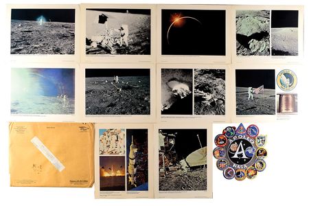 Lot #8407  Apollo 12 Photographs and Patch Display - Image 1