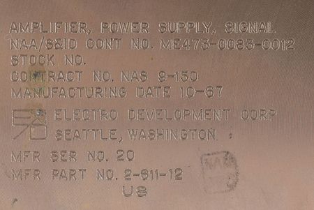 Lot #8098  Apollo 15 Flown Command Module SECS Signal Amp - Image 8