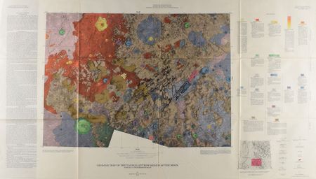 Lot #8349 Gene Cernan Signed Lunar Map - Image 1