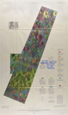 Lot #8315 Edgar Mitchell Signed Lunar Map - Image 1