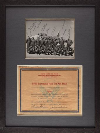 Lot #8153 Ed White's USAF Test Pilot Diploma and Class Photo - Image 1