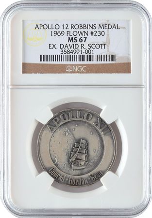 Lot #8300 Dave Scott's Apollo 12 Flown Robbins Medal - Image 1