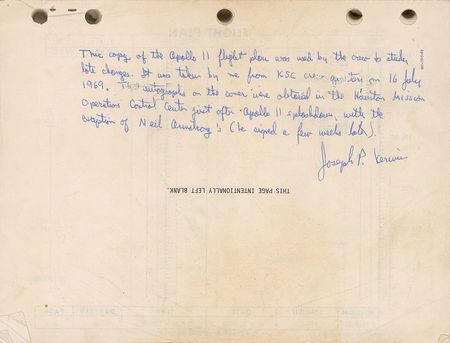 Lot #8255 Neil Armstrong Signed Apollo 11 Flight Plan - Image 2