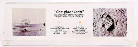Lot #8190  Apollo 11 and Wright Flyer Artifact Display - Image 1