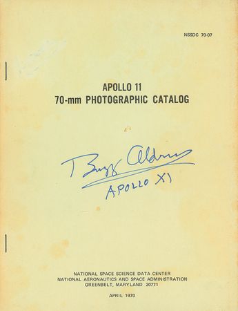 Lot #8172 Buzz Aldrin Signed Apollo 11 Photographic Catalog - Image 1