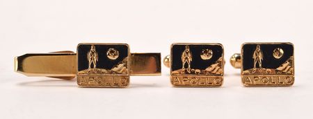Lot #8288 Michael Collins's Apollo 11 Flown Tie Clip and Cufflinks - Image 1