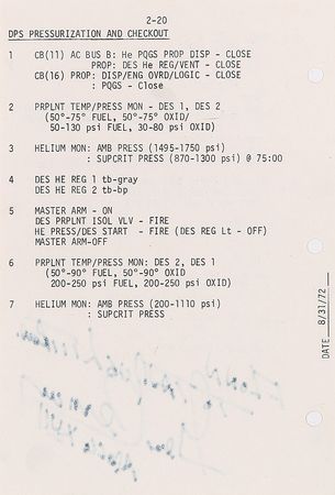 Lot #8348 Gene Cernan Apollo 17 Flown Checklist Page - Image 2