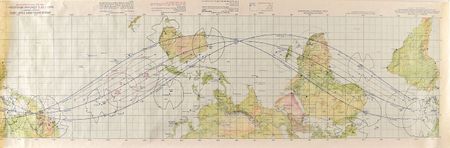 Lot #8284 Michael Collins Signed Apollo 11 Earth Orbit Chart - Image 1