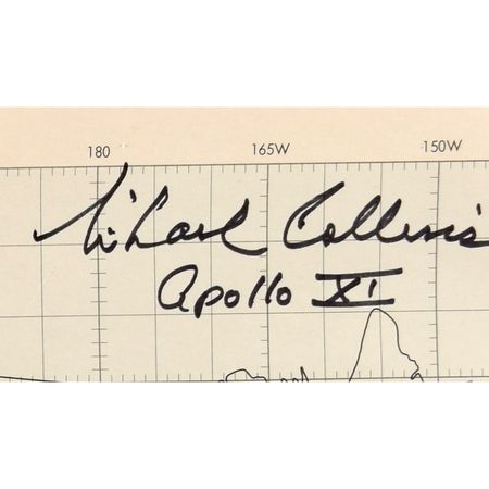 Lot #8284 Michael Collins Signed Apollo 11 Earth Orbit Chart - Image 3