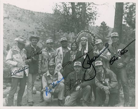 Lot #8138 Ron Evans's One Shot Hunt Signed Photograph - Image 1