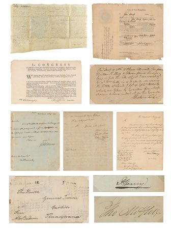 Lot #194 US Constitution Signers: Impressive Constitutional Convention collection, highlighted by 31 signers of the US Constitution, plus non-signers and invitees like Laurens and Henry - Image 1