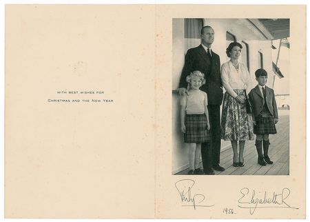 Lot #251 Queen Elizabeth II and Prince Philip Christmas Card - Image 1