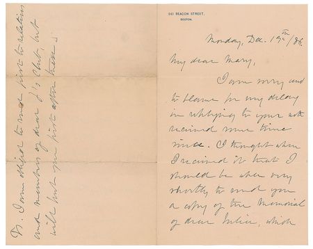 Lot #500 Julia Ward Howe - Image 1
