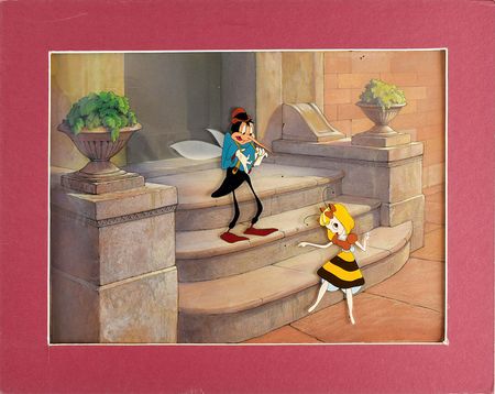 Lot #930 Smack the Mosquito and Honey Bee production cels and production background from Mr. Bug Goes to Town: Rare set-up from Fleischer's Mr. Bug Goes to Town (aka Hoppity Goes to Town) - Image 1