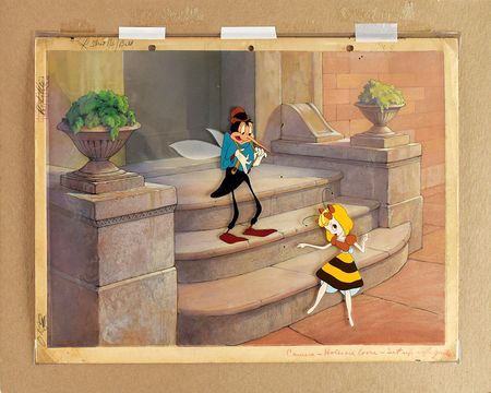 Lot #930 Smack the Mosquito and Honey Bee production cels and production background from Mr. Bug Goes to Town: Rare set-up from Fleischer's Mr. Bug Goes to Town (aka Hoppity Goes to Town) - Image 2