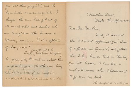 Lot #391 Wright Brothers: Katharine Wright Handwritten Letter Signed - Image 1