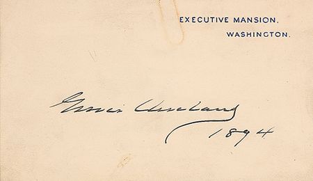 Lot #90 Grover Cleveland White House Card - Image 1