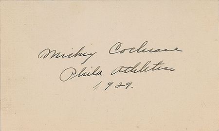 Lot #882 Mickey Cochrane Signature - Image 2