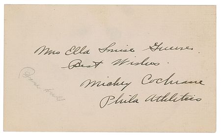 Lot #882 Mickey Cochrane Signature - Image 3