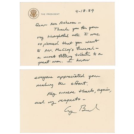 Lot #82 George Bush Handwritten Letter Signed - Image 1