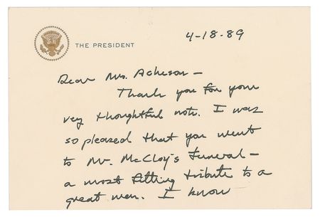 Lot #82 George Bush Handwritten Letter Signed - Image 2