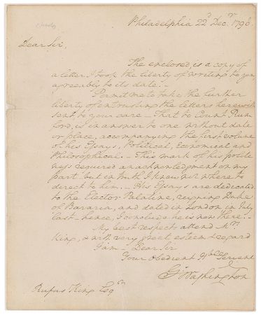Lot #2 George Washington: President Washington references the physicist-turned-British spy - Image 1