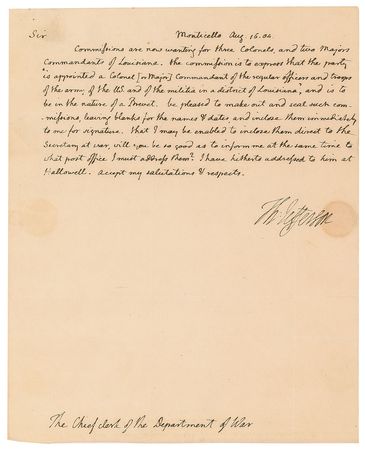 Lot #8 Thomas Jefferson: In 1804, President