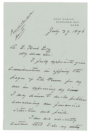 Lot #92 Grover Cleveland Handwritten Letter Signed - Image 2