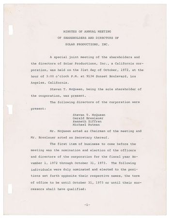 Lot #799 Steve McQueen Signed Document - Image 2