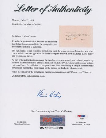 Lot #261 Robert Bunsen Handwritten Letter Signed - Image 2
