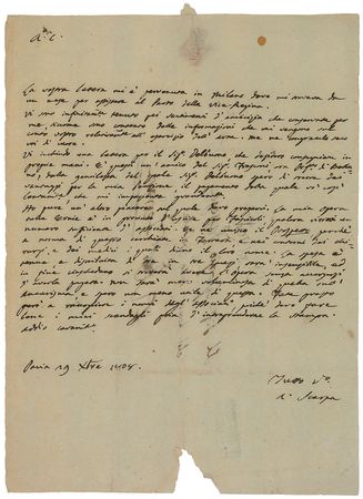 Lot #221 Antonio Scarpa Handwritten Letter Signed - Image 1