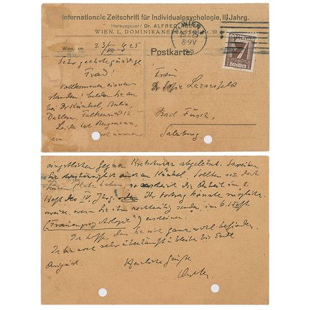 Lot #257 Alfred Adler Handwritten Letter Signed - Image 1
