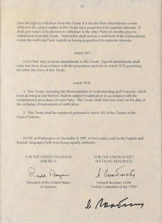 Lot #274 Mikhail Gorbachev Souvenir Treaty - Image 2