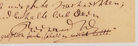 Lot #567 Richard Wagner: Dense Wagner letter from 1851, mentioning Liszt, Lohengrin, and Beethoven's symphonies - Image 3