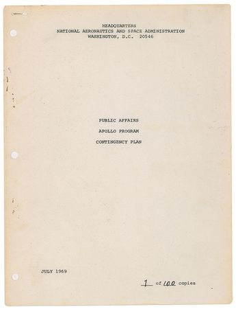 Lot #430 Apollo 11 Contingency Plan - Image 2