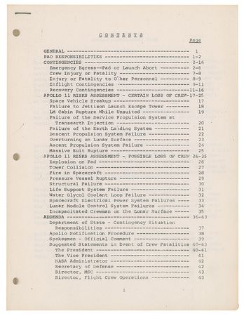 Lot #430 Apollo 11 Contingency Plan - Image 3