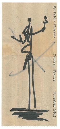 Lot #480 Pablo Picasso: A primitive 1962 sketch by Picasso - Image 1