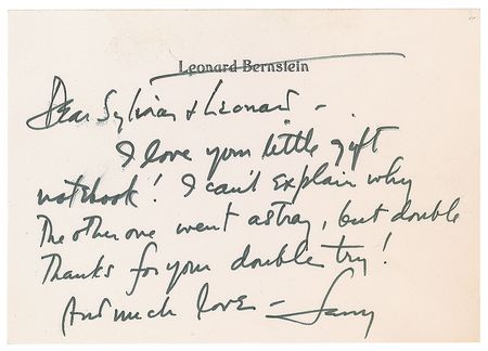 Lot #612 Leonard Bernstein Handwritten Letter Signed - Image 1