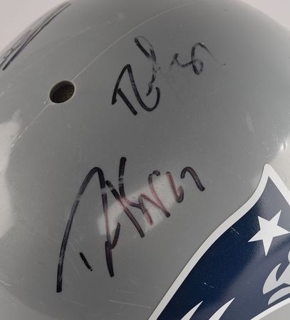 Lot #877 Tom Brady and Randy Moss Football Helmet - Image 2