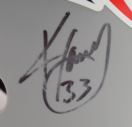 Lot #877 Tom Brady and Randy Moss Football Helmet - Image 5