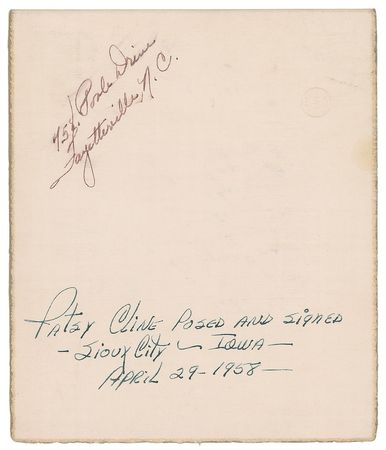 Lot #569 Patsy Cline Signed Photograph - Image 2